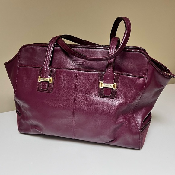 Coach Handbags - Coach Taylor Leather Alexis Carryall Tote Satchel Shoulder Bag in Burgundy